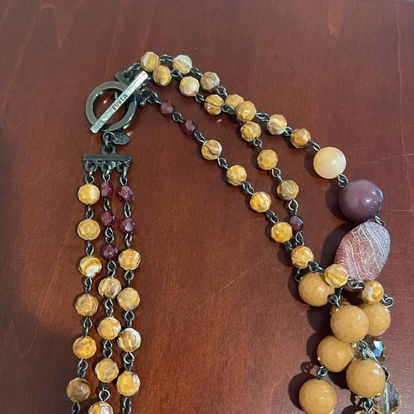 2 Piece Set FURLA: Multi Strand Faceted Mixed Bead Necklace & Bracelet